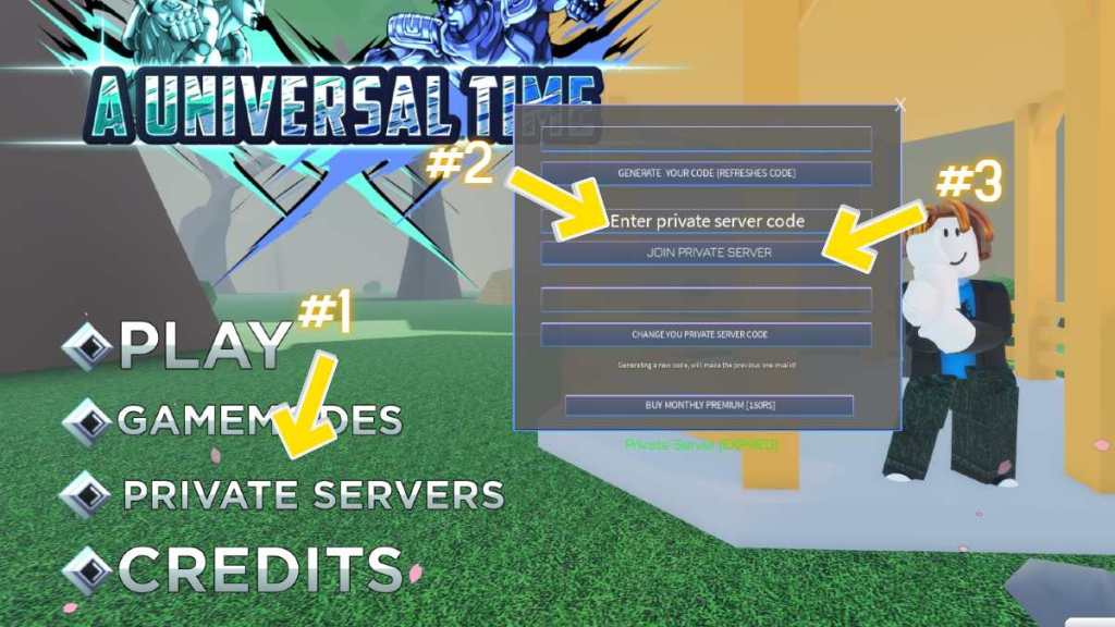 Objevte nejlepší kódy pro soukromý server A Universal Time AUT