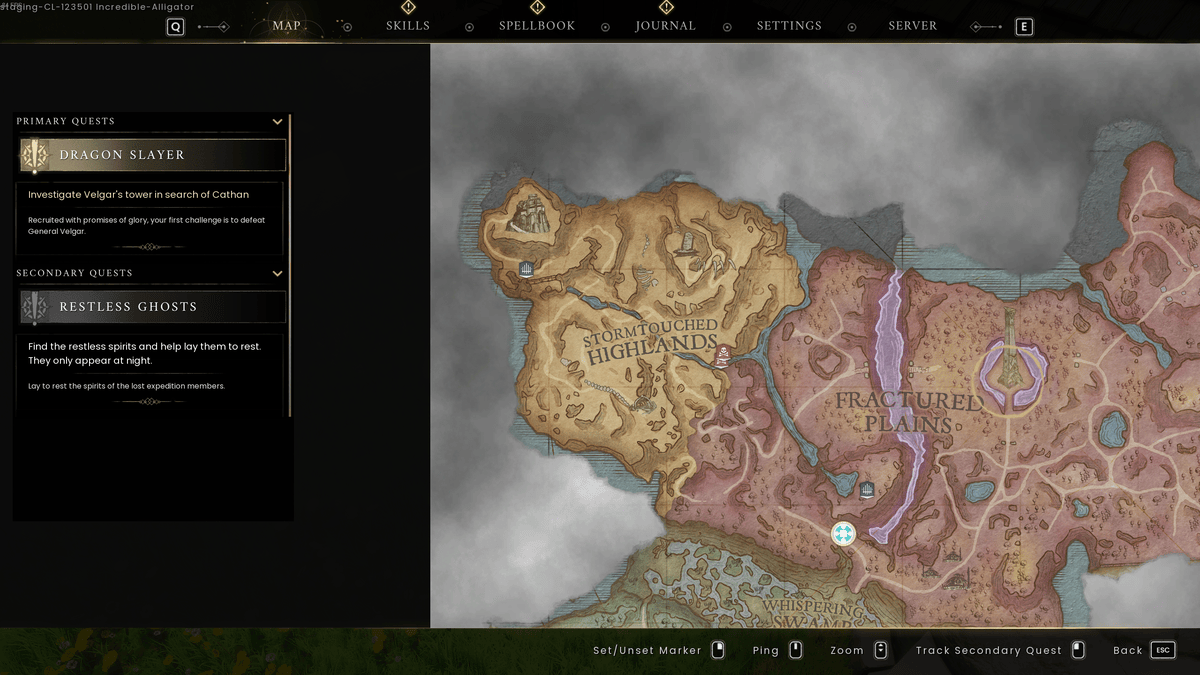 Umístění trezoru v Stormtouched Highlands