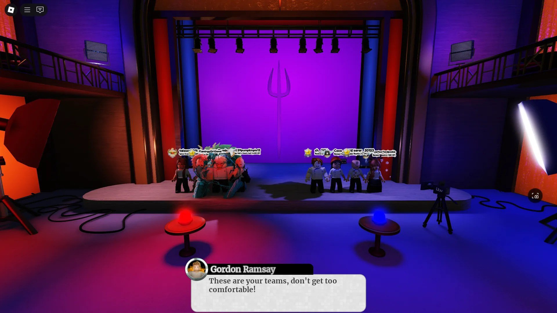 Fáze formování týmů v Hell's Kitchen Roblox