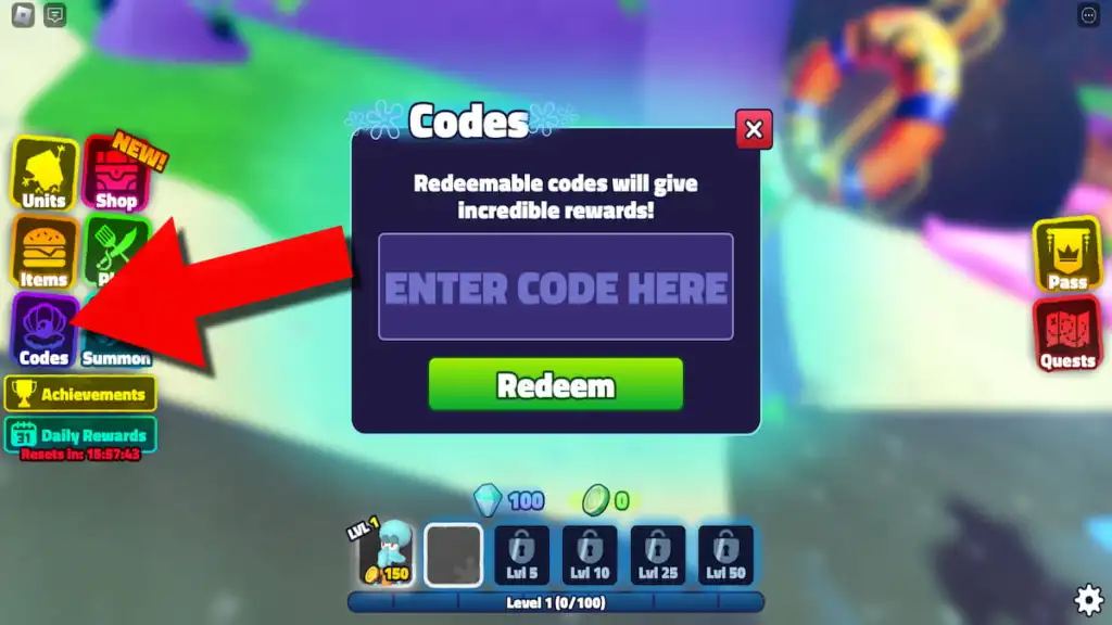 Jak uplatnit kódy pro SpongeBob Tower Defense.