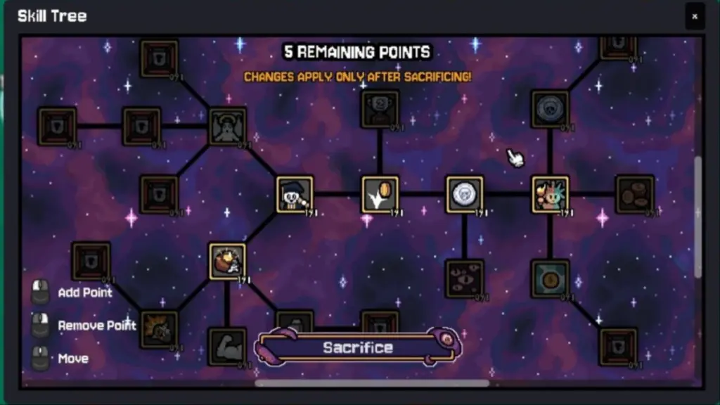 Skills in Gambler's Table