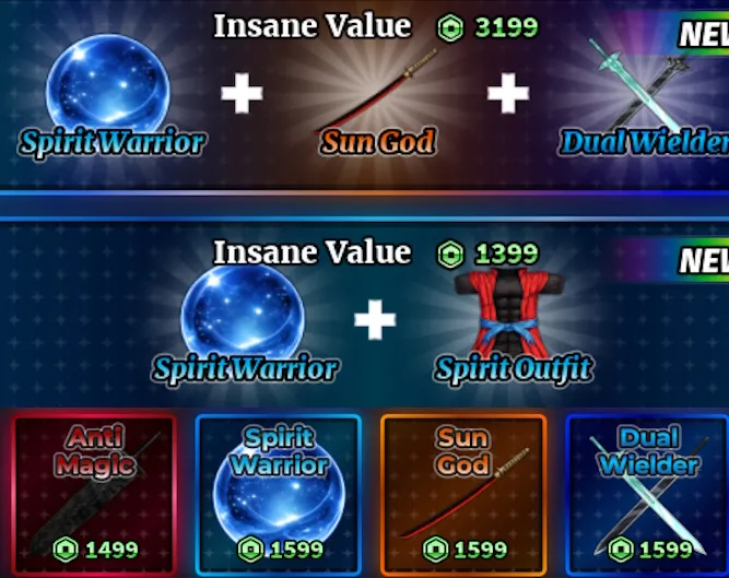 Purchase options for Spirit Warrior in Sailor Piece