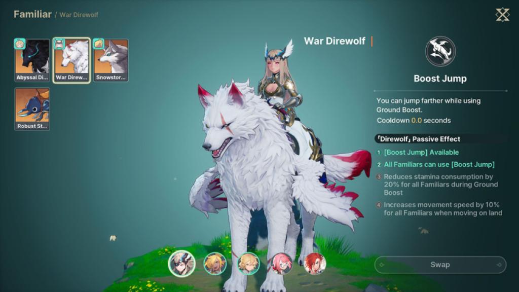 Válečný Direwolf, jak je vidět v DragonSword Awakening.